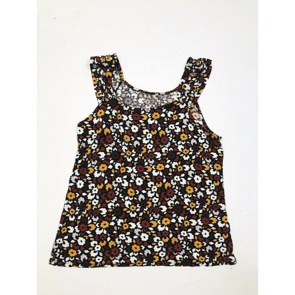 14th Union Stitch Fix Retro Floral Print Gathered Strap Stretch Rayon Tank Sz. M